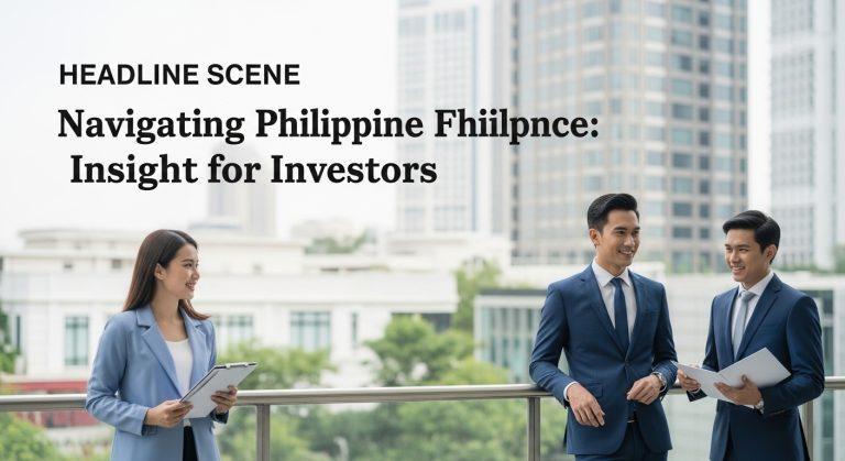 Charts and digital wallets over a Manila financial district backdrop