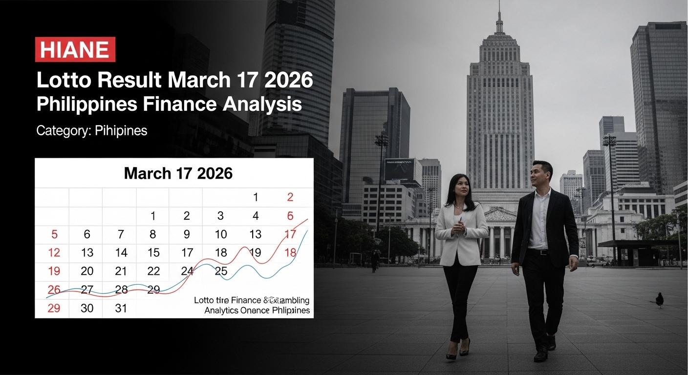 Infographic showing Philippine finance analysis around lotto results dated March 17, 2026